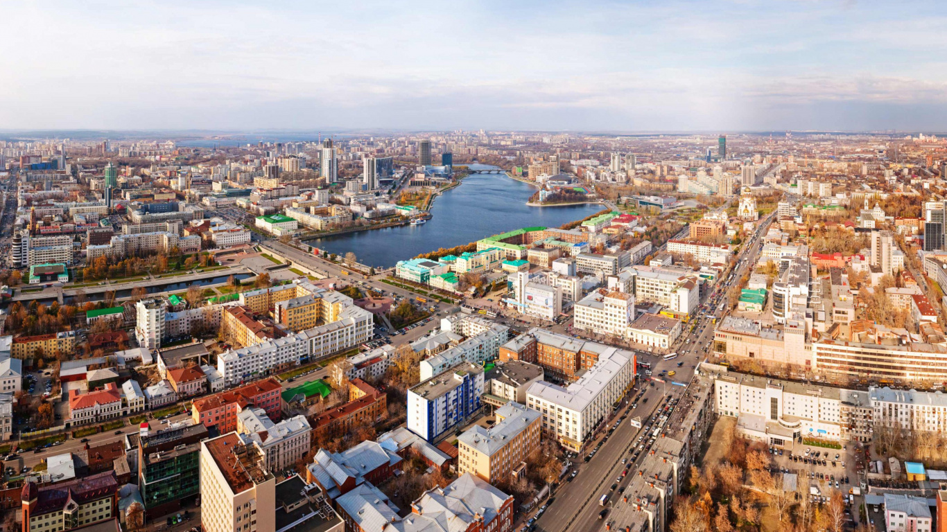 Aerial View of City Buildings During Daytime. Wallpaper in 1366x768 Resolution