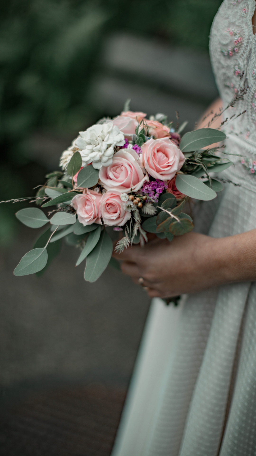 Wedding Dress, Flower Bouquet, Dress, Wedding, Flower. Wallpaper in 1080x1920 Resolution