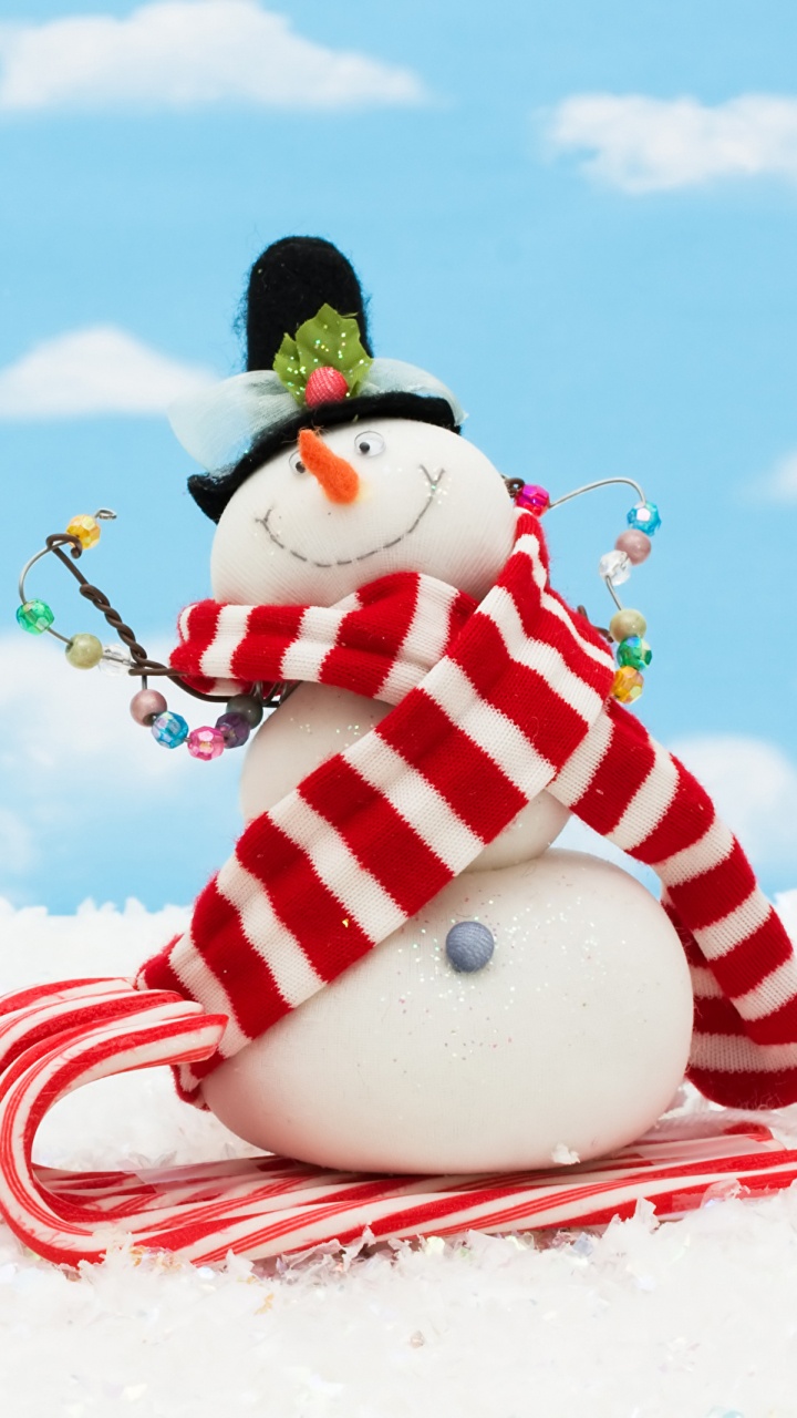 雪人, 圣诞节那天, 圣诞节, 冬天, 股票的插图 壁纸 720x1280 允许