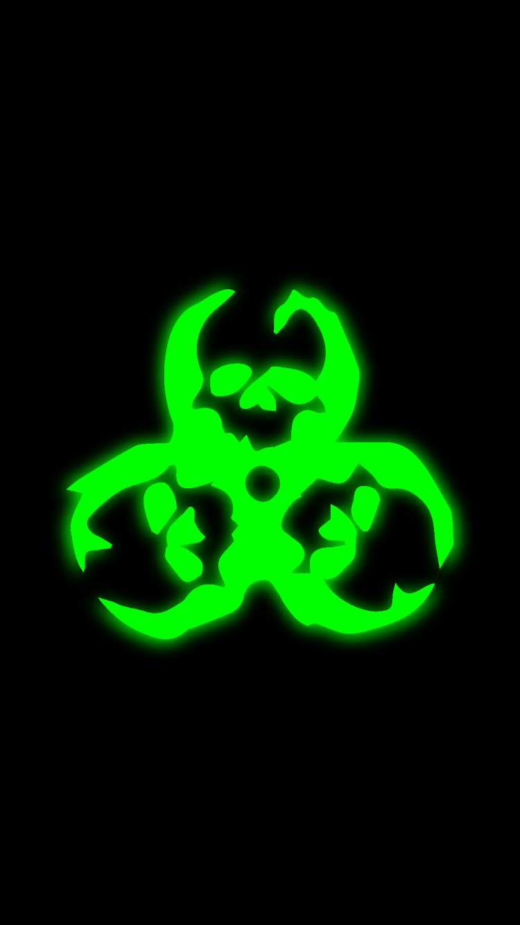 Amoled, Biological Hazard, Green, Symbol, Animation. Wallpaper in 750x1334 Resolution