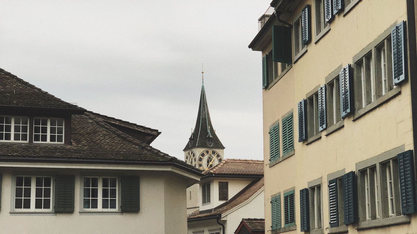 Grossmnster, Window, Facade, Neighbourhood, Building. Wallpaper in 1366x768 Resolution