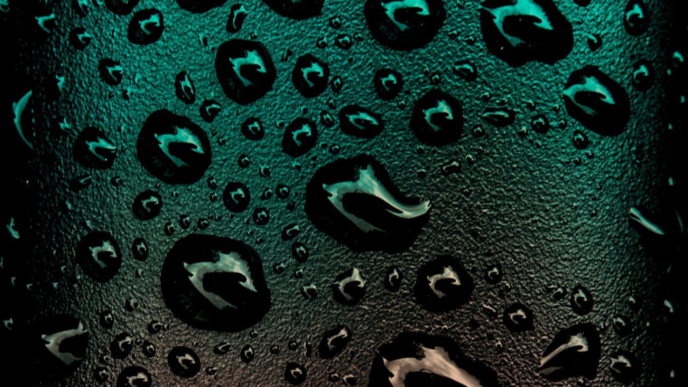 Gouttes D'eau Sur Panneau de Verre. Wallpaper in 1366x768 Resolution