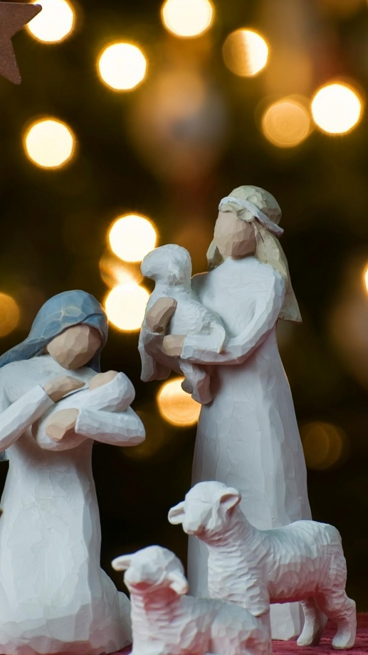Geburt Jesu, Krippe, Weihnachtsdekoration, Tradition, Veranstaltung. Wallpaper in 750x1334 Resolution