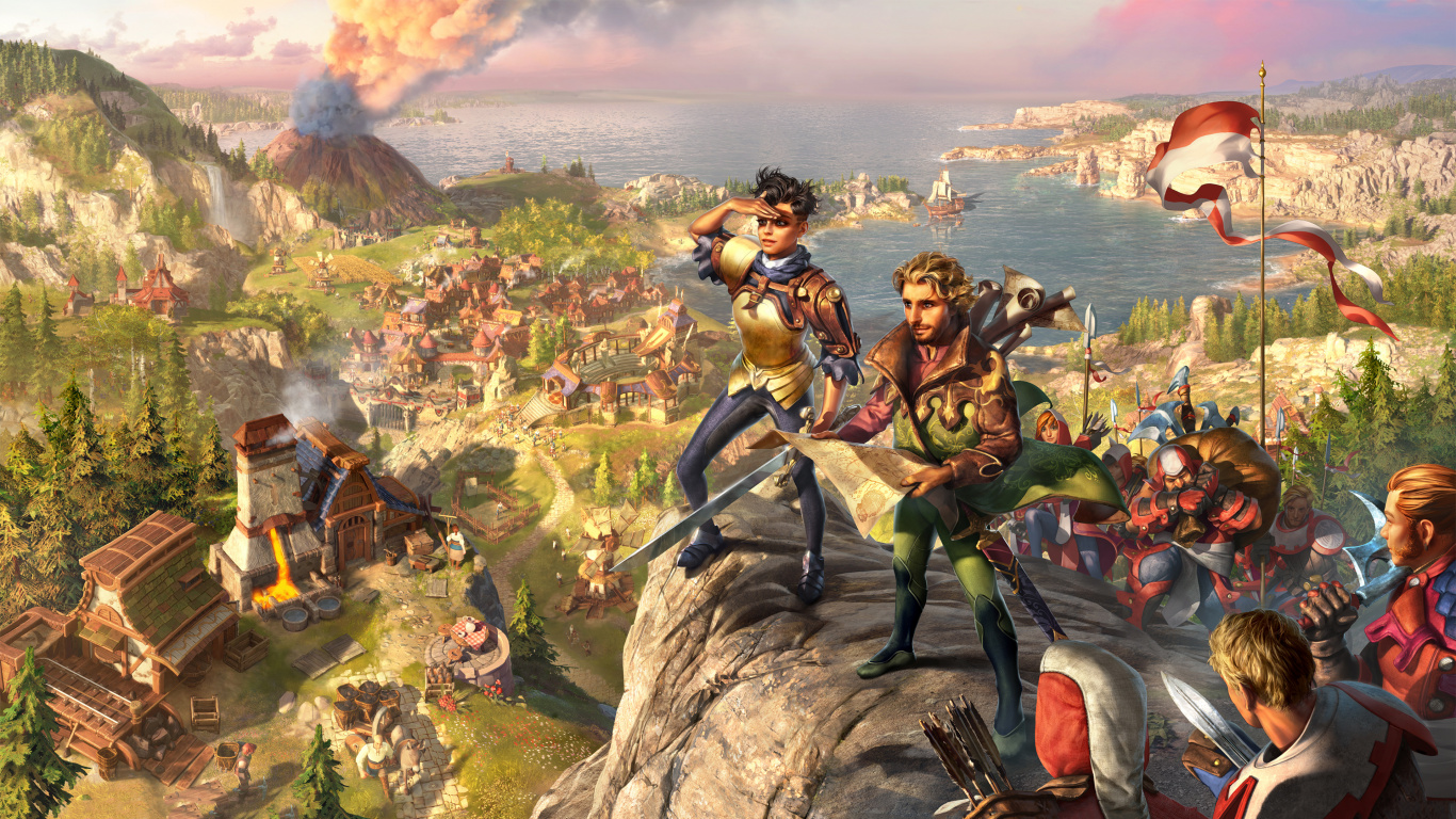 The Settlers, Champions of Anteria, Ubisoft, Strategy Video Game, pc Game. Wallpaper in 1366x768 Resolution
