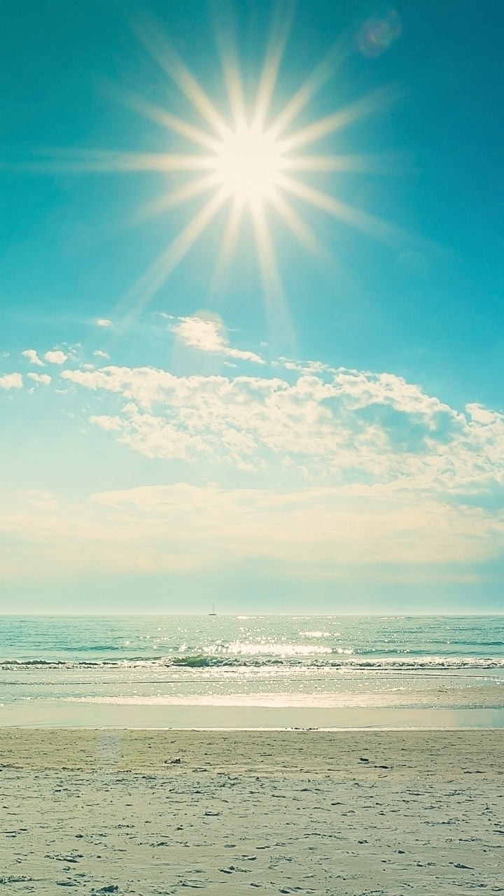 Sea Under Blue Sky and White Clouds During Daytime. Wallpaper in 720x1280 Resolution