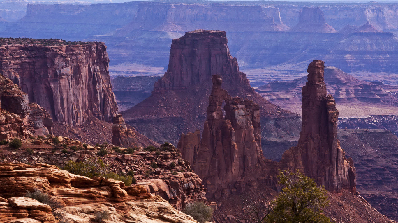 荒地, 梅萨拱, 形成, Butte, 峡谷 壁纸 1366x768 允许