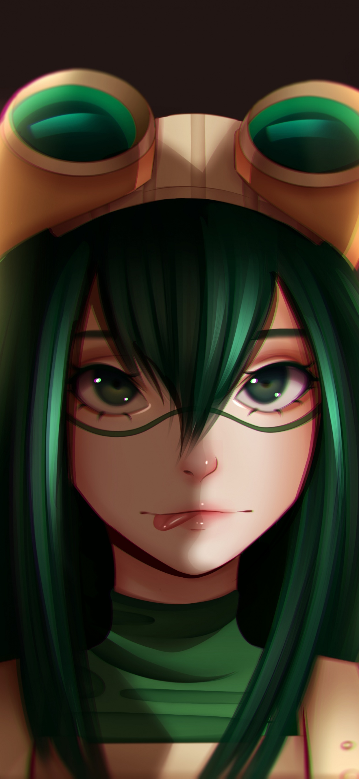 Green Haired Female Anime Character. Wallpaper in 1242x2688 Resolution