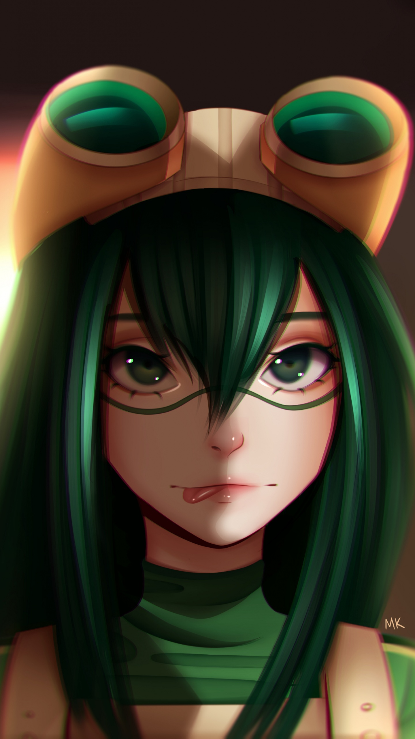 Green Haired Female Anime Character. Wallpaper in 1440x2560 Resolution