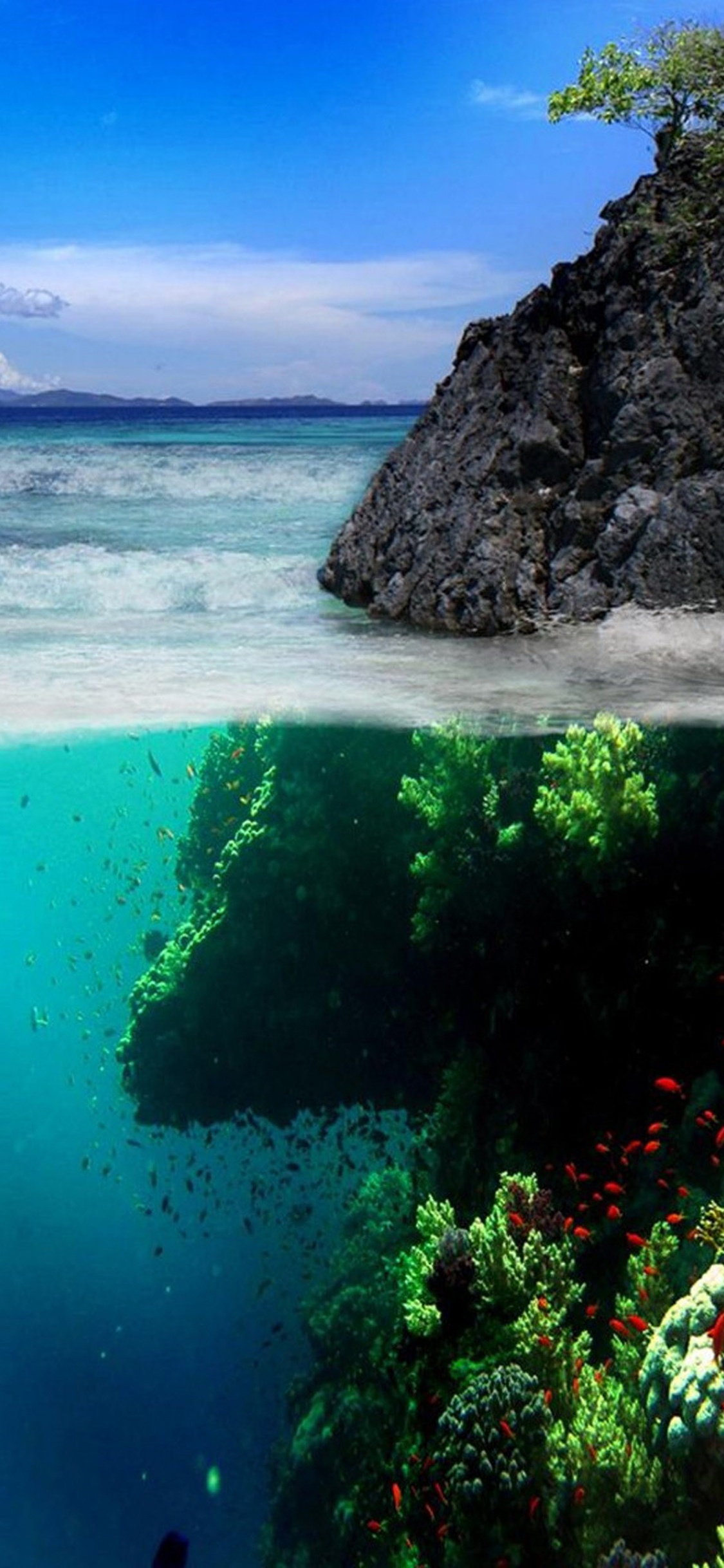 Cuerpo de Agua, Naturaleza, Mar, Azul, Agua. Wallpaper in 1125x2436 Resolution