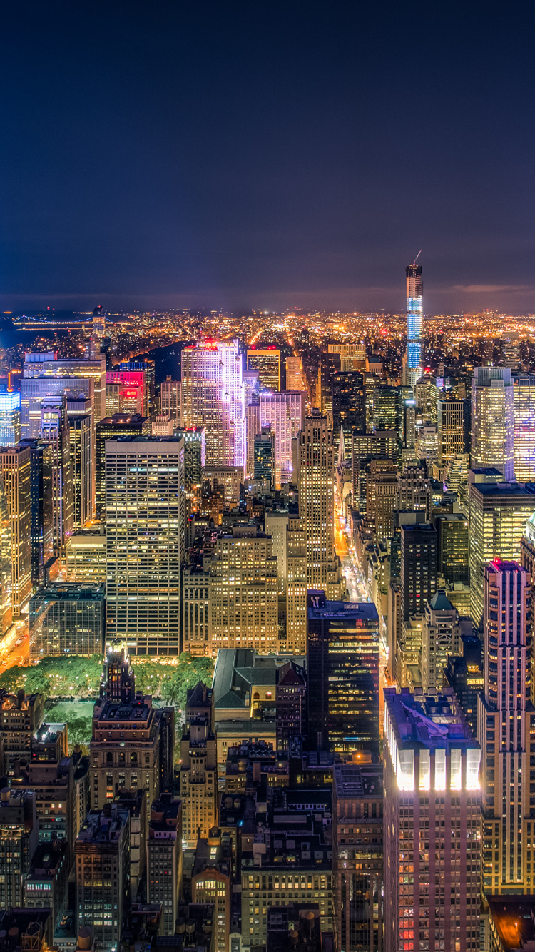 City Skyline During Night Time. Wallpaper in 750x1334 Resolution