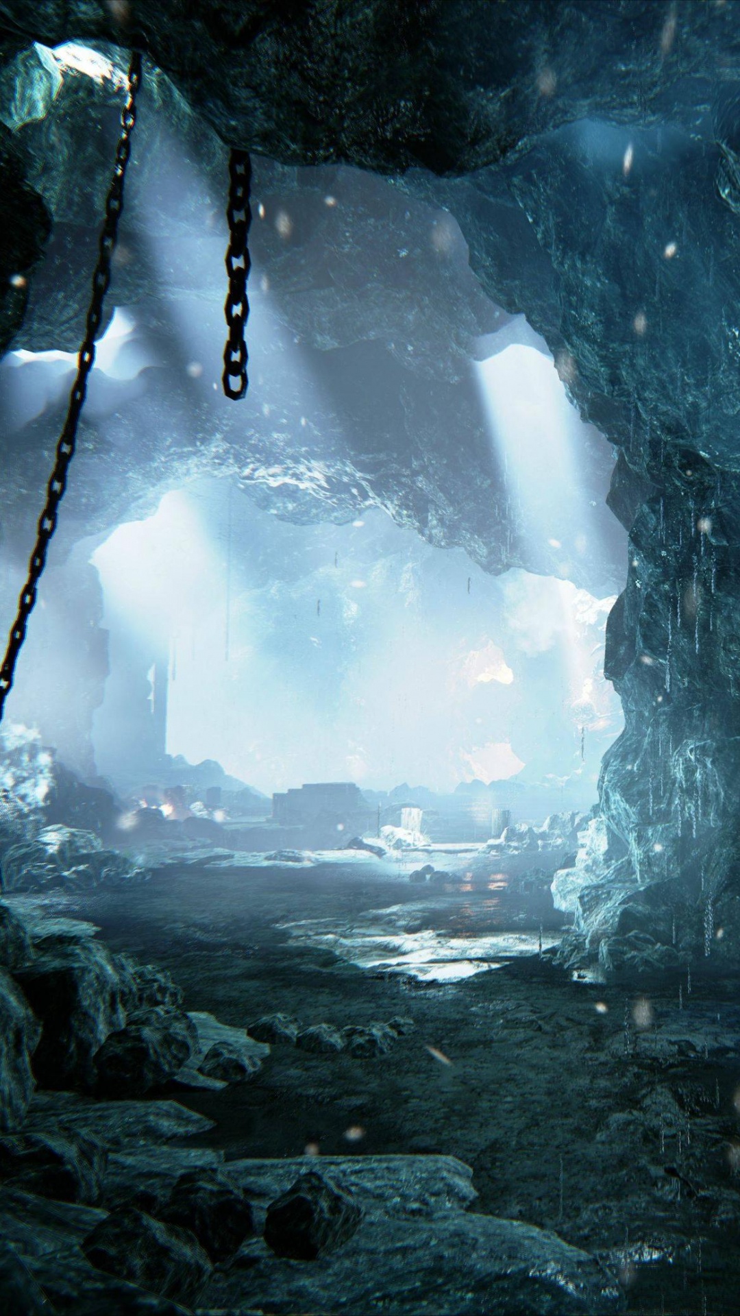 Unwirklicher Motor, Spiel-Engine, Höhle, Höhlenforschung, Gletscher-landform. Wallpaper in 1080x1920 Resolution