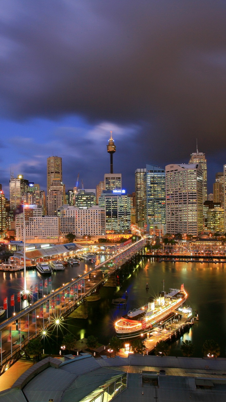 City Skyline During Night Time. Wallpaper in 720x1280 Resolution