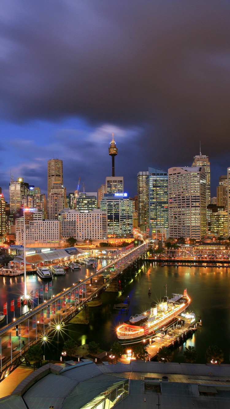City Skyline During Night Time. Wallpaper in 750x1334 Resolution