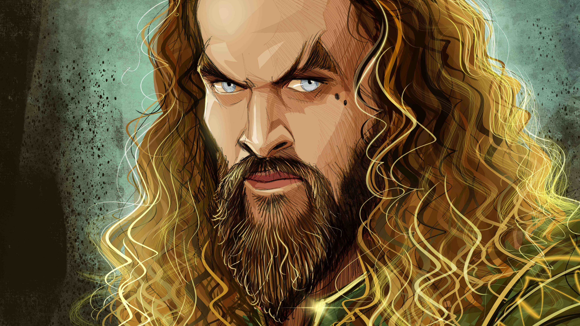 Aquaman, Jason Momoa, Superhero, Illustration, Graphisme. Wallpaper in 1920x1080 Resolution