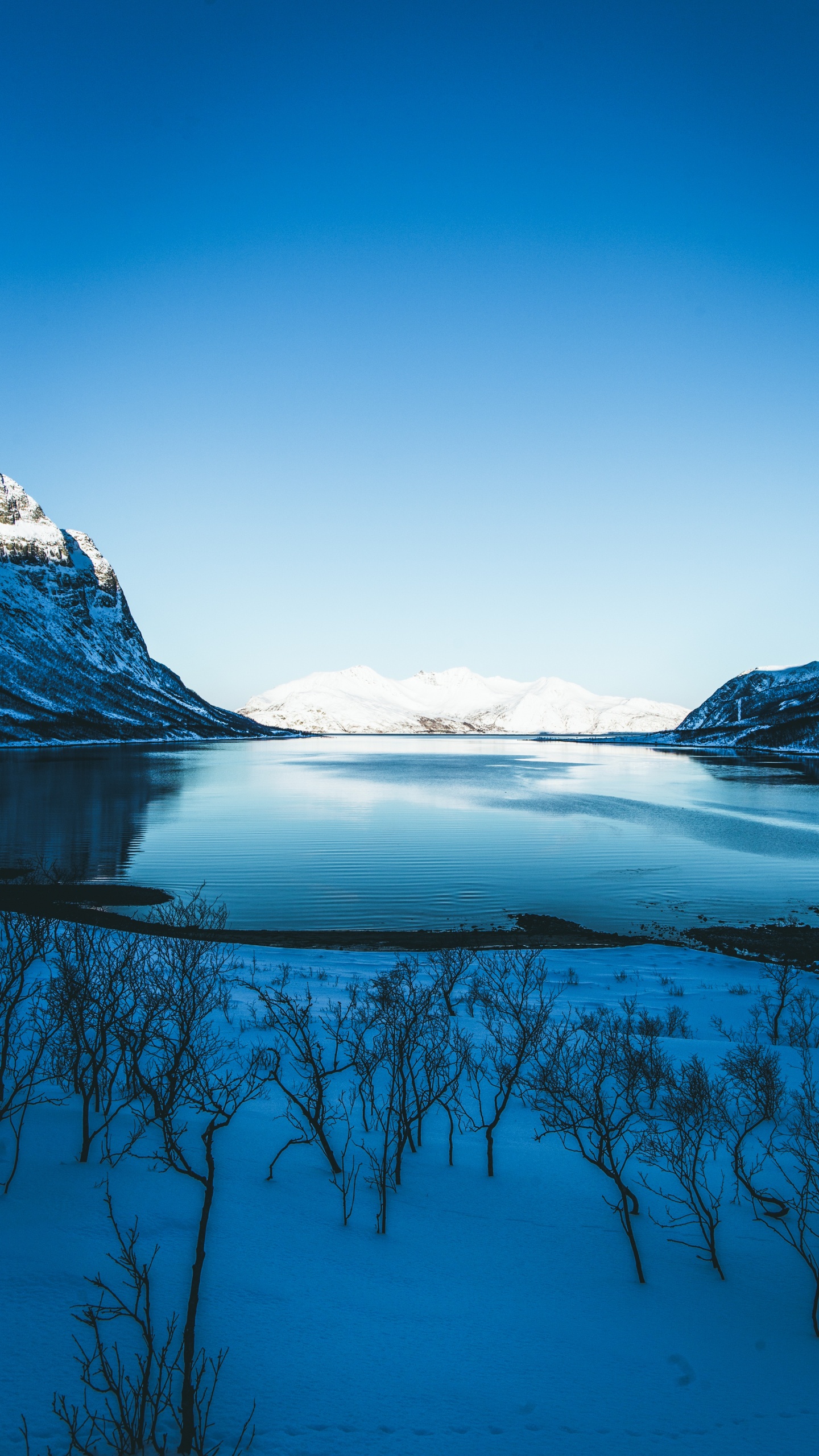 Winter, Natur, Gewässer, Naturlandschaft, Blau. Wallpaper in 1440x2560 Resolution