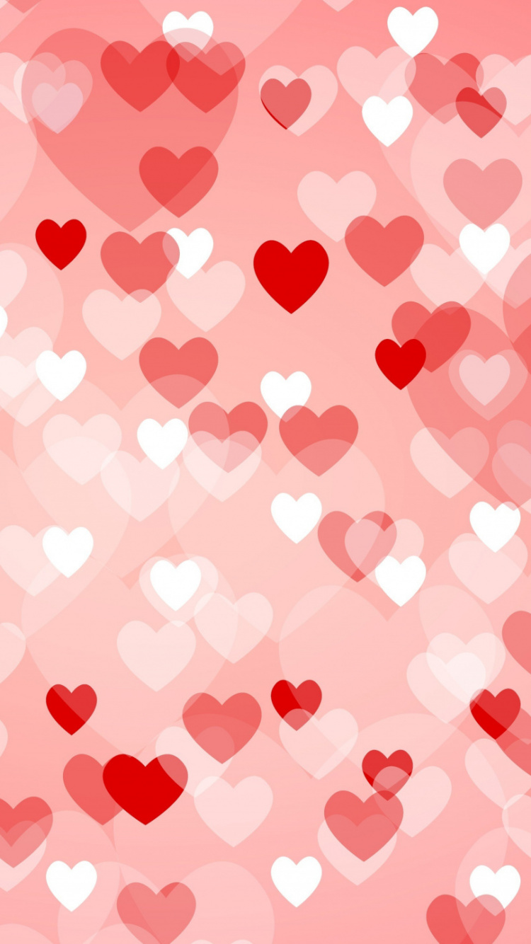 Cœur, Pink, Red, Conception, le Jour de Valentines. Wallpaper in 750x1334 Resolution