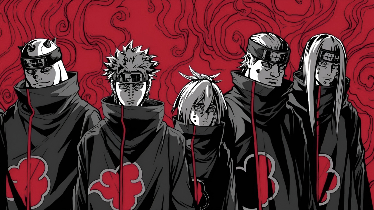Anime, Kunst, Akatsuki, Naruto Shippuden, Sasuke Uchiha. Wallpaper in 1280x720 Resolution