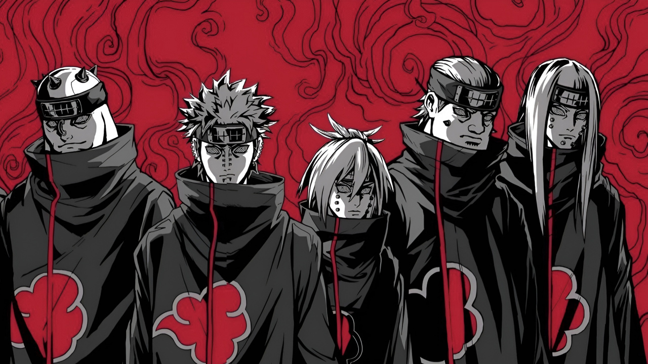 L'anime, Art, Akatsuki, Naruto Shippuden, Sasuke Uchiha. Wallpaper in 1280x720 Resolution