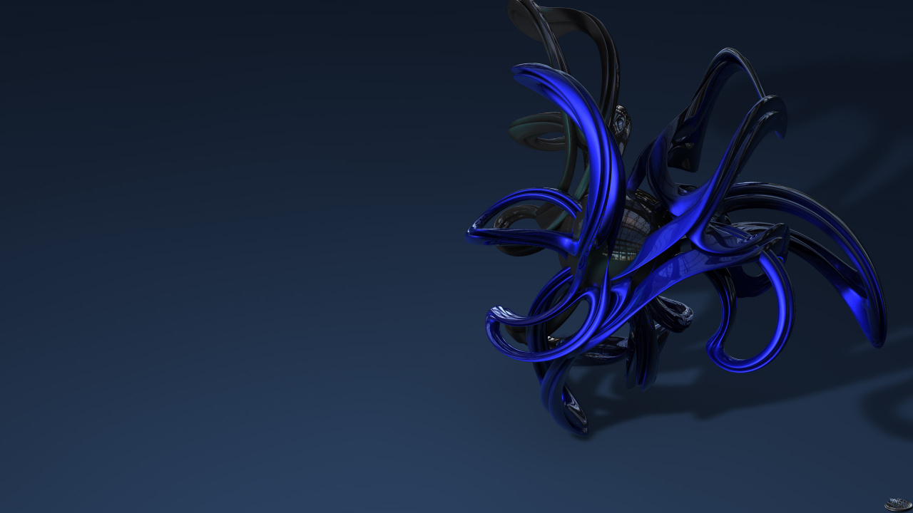 Pintura Abstracta Azul y Blanca. Wallpaper in 1280x720 Resolution