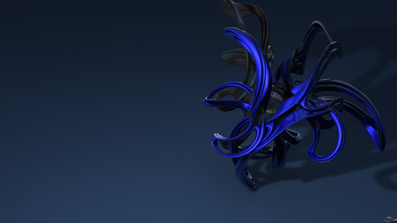 Peinture Abstraite Bleue et Blanche. Wallpaper in 1366x768 Resolution