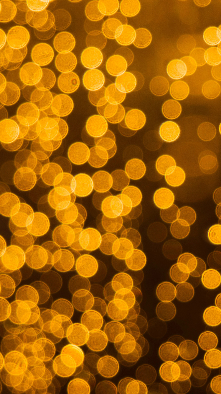 Yellow and White Bokeh Lights. Wallpaper in 750x1334 Resolution