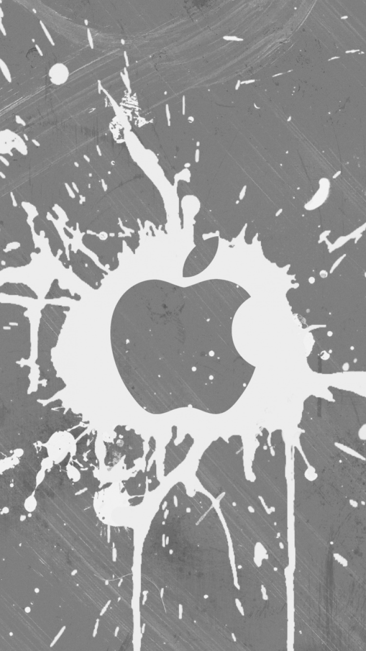 Apple, Negro, Monocromo, Diseño, Patrón. Wallpaper in 750x1334 Resolution