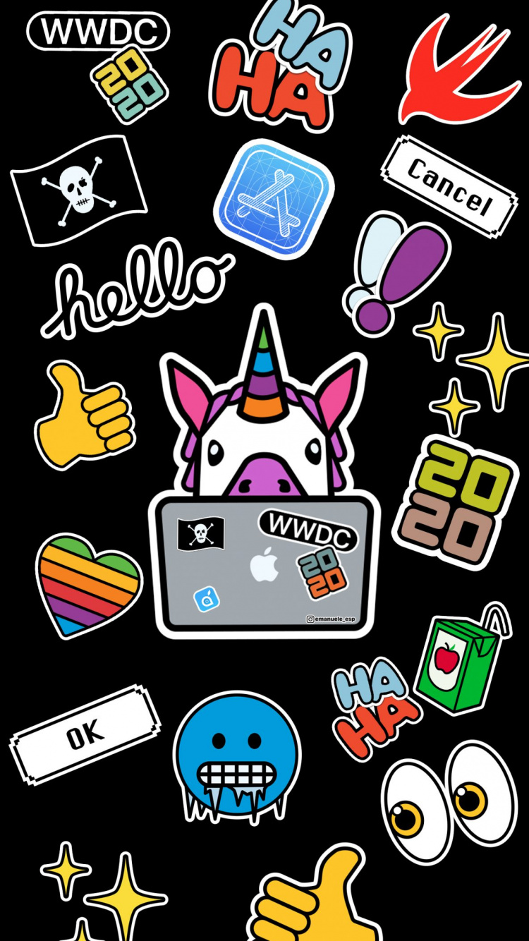 Amoled, IPhone, WWDC 2020, Apple, Cartoon. Wallpaper in 750x1334 Resolution