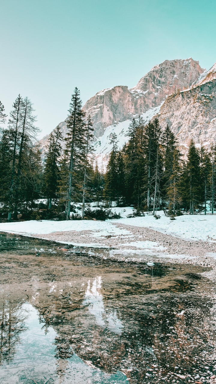 Winter, Wasserressourcen, Wasser, Naturlandschaft, Natur. Wallpaper in 720x1280 Resolution