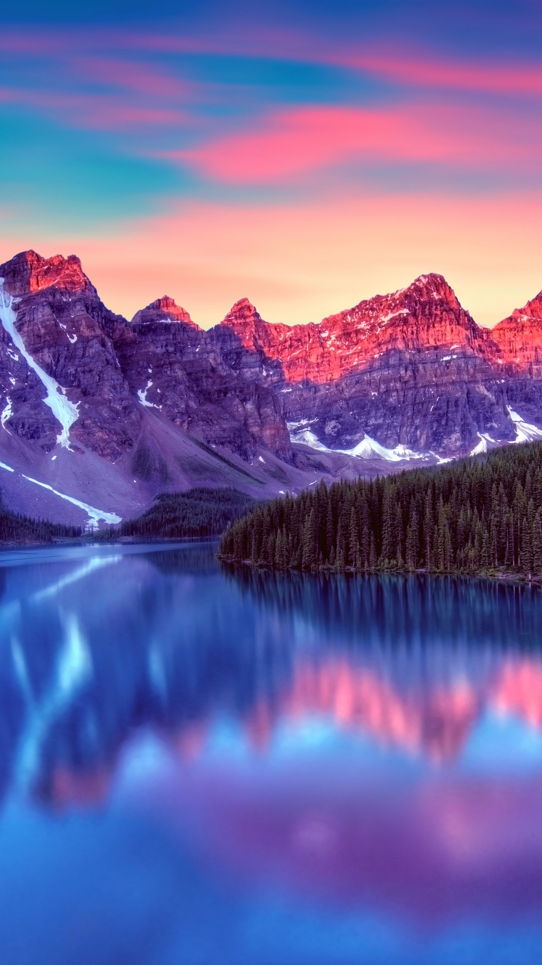 Huawei, Huawei Nova, Huawei Nova 4, le Lac Moraine, Lake Louise. Wallpaper in 1080x1920 Resolution