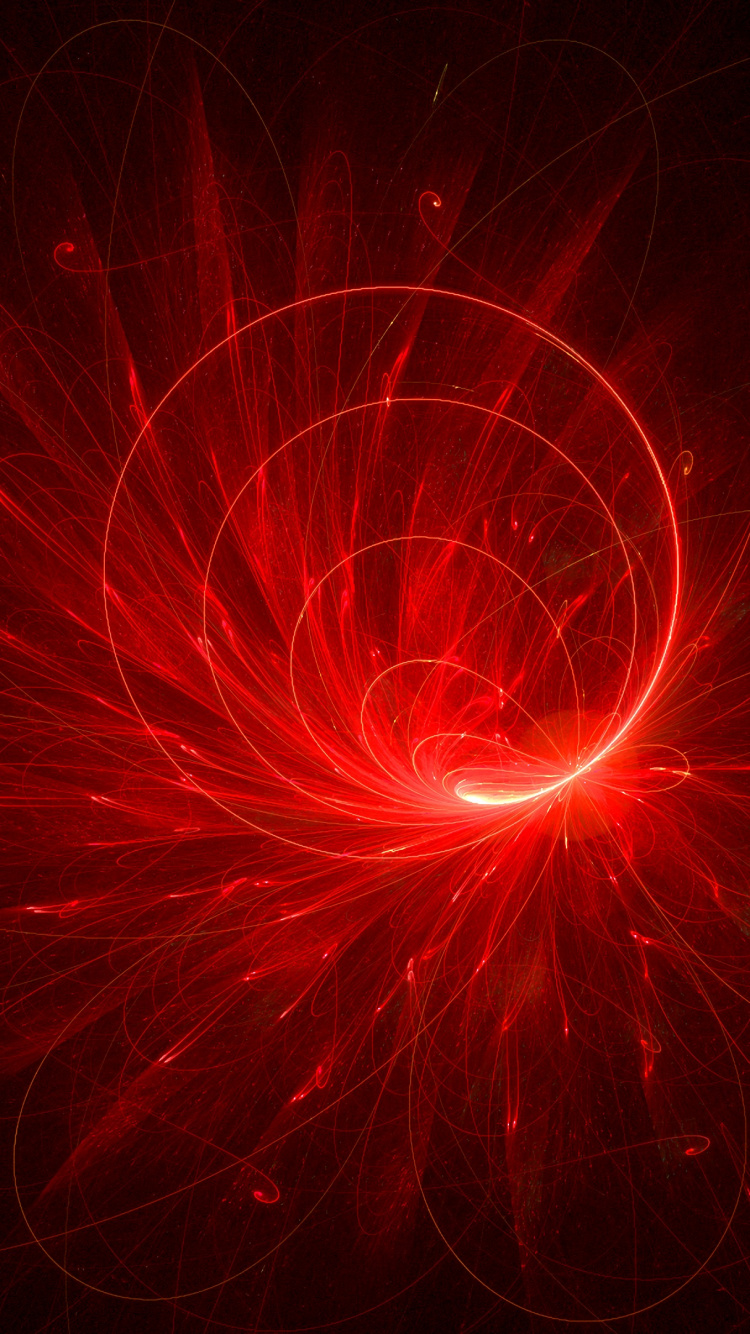 分形技术, Smartisan, 光, 艺术, 红色的 壁纸 750x1334 允许