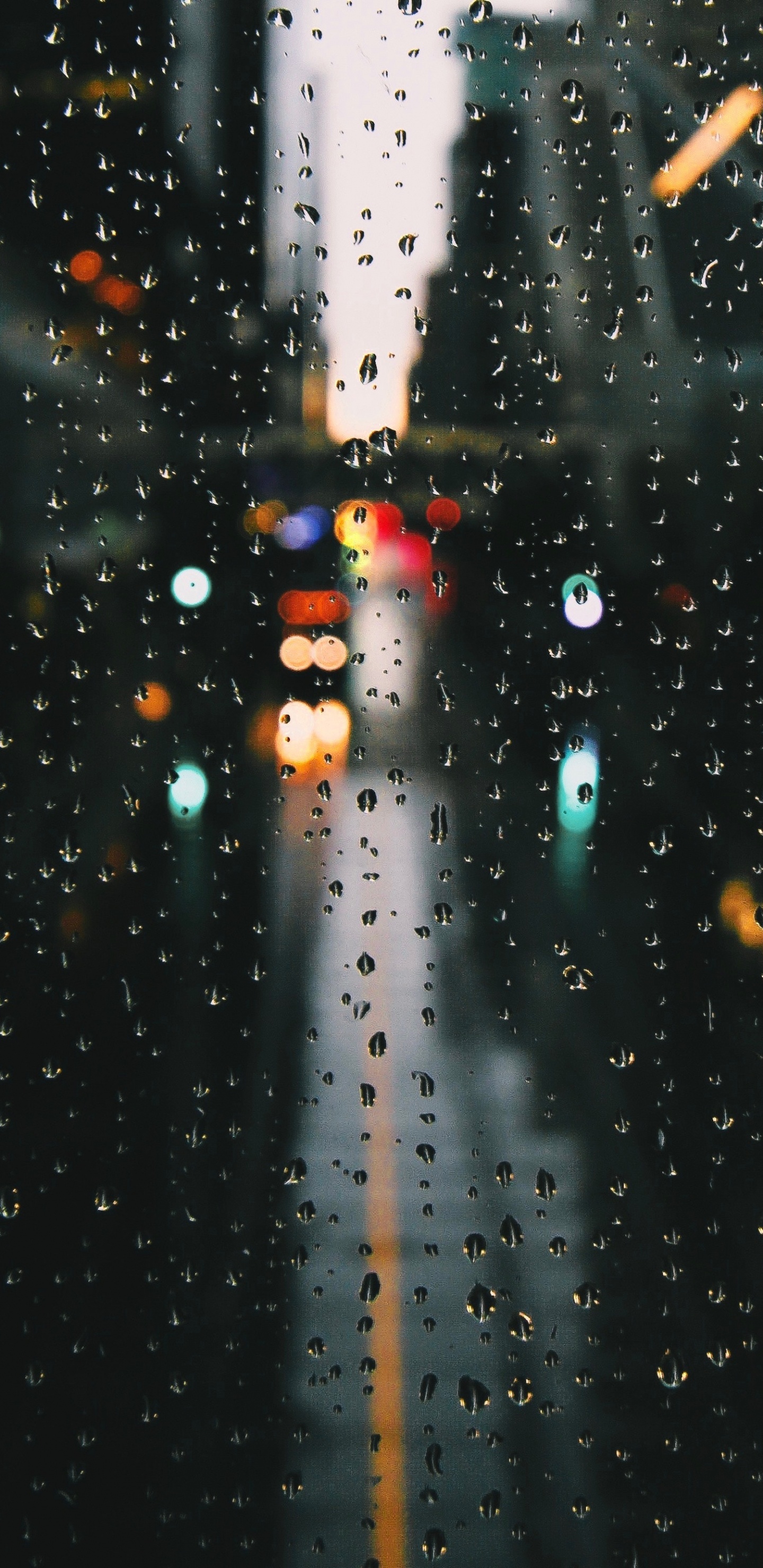 Water Droplets on Glass Window. Wallpaper in 1440x2960 Resolution