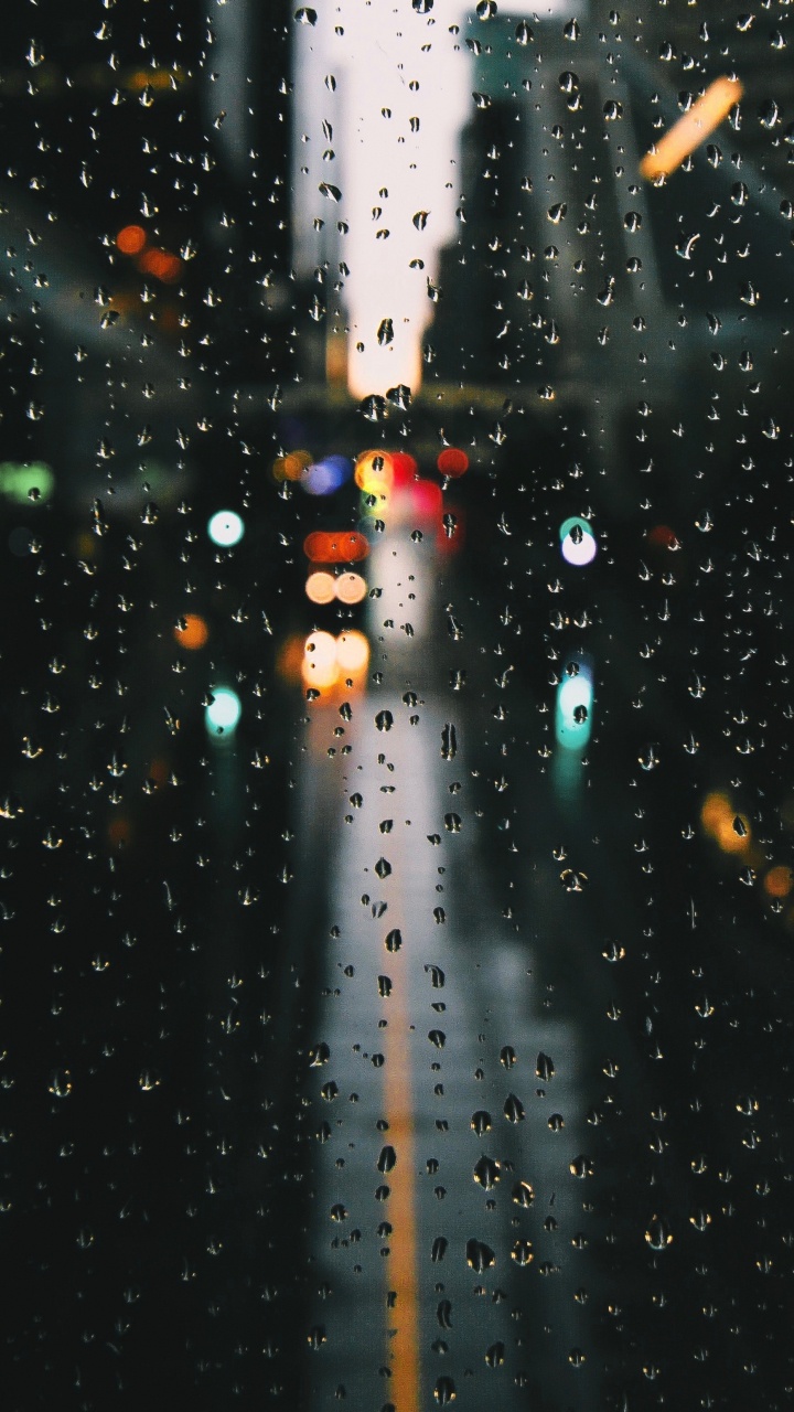 Water Droplets on Glass Window. Wallpaper in 720x1280 Resolution