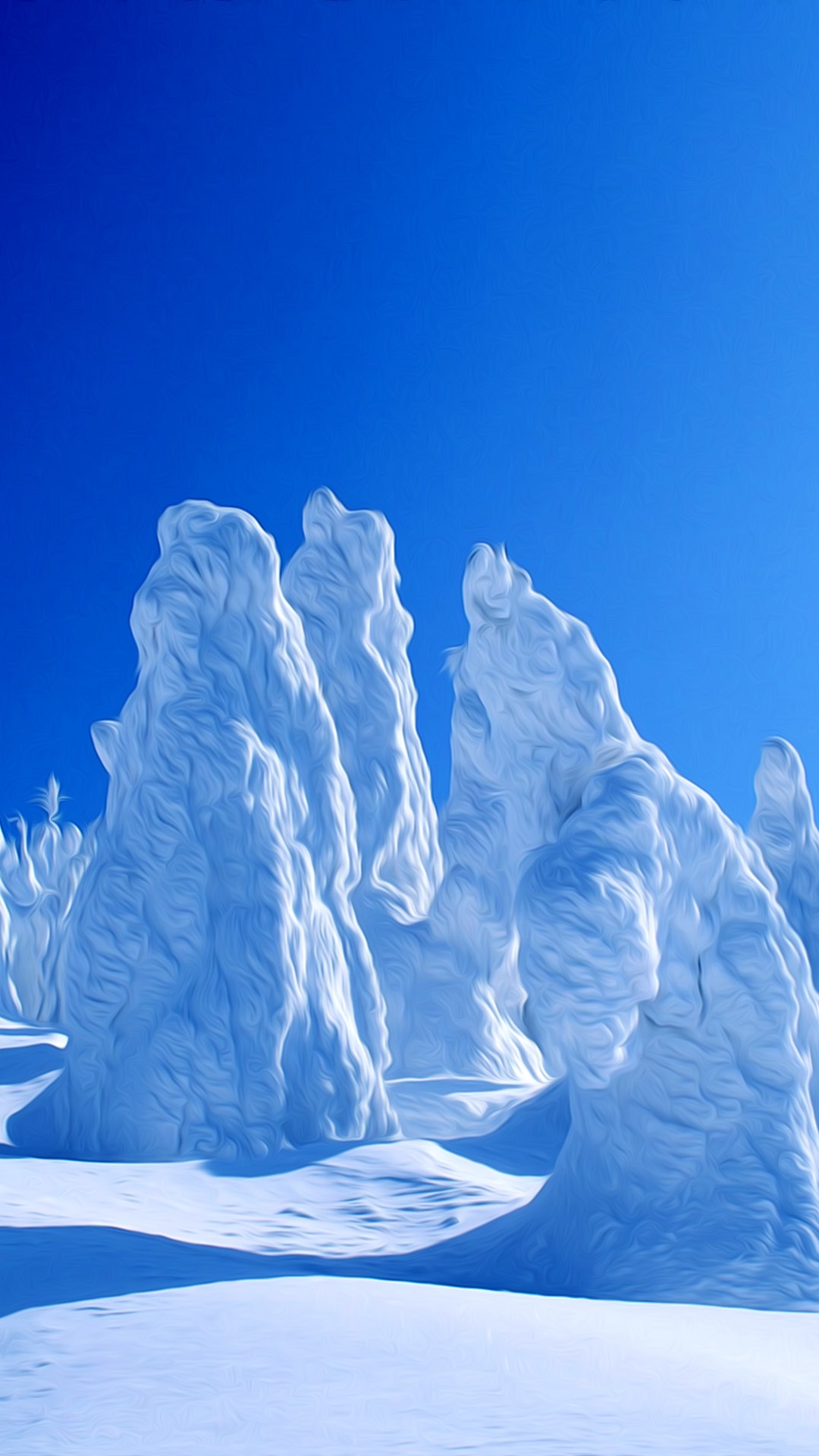 White Ice Formation Under Blue Sky During Daytime. Wallpaper in 1080x1920 Resolution