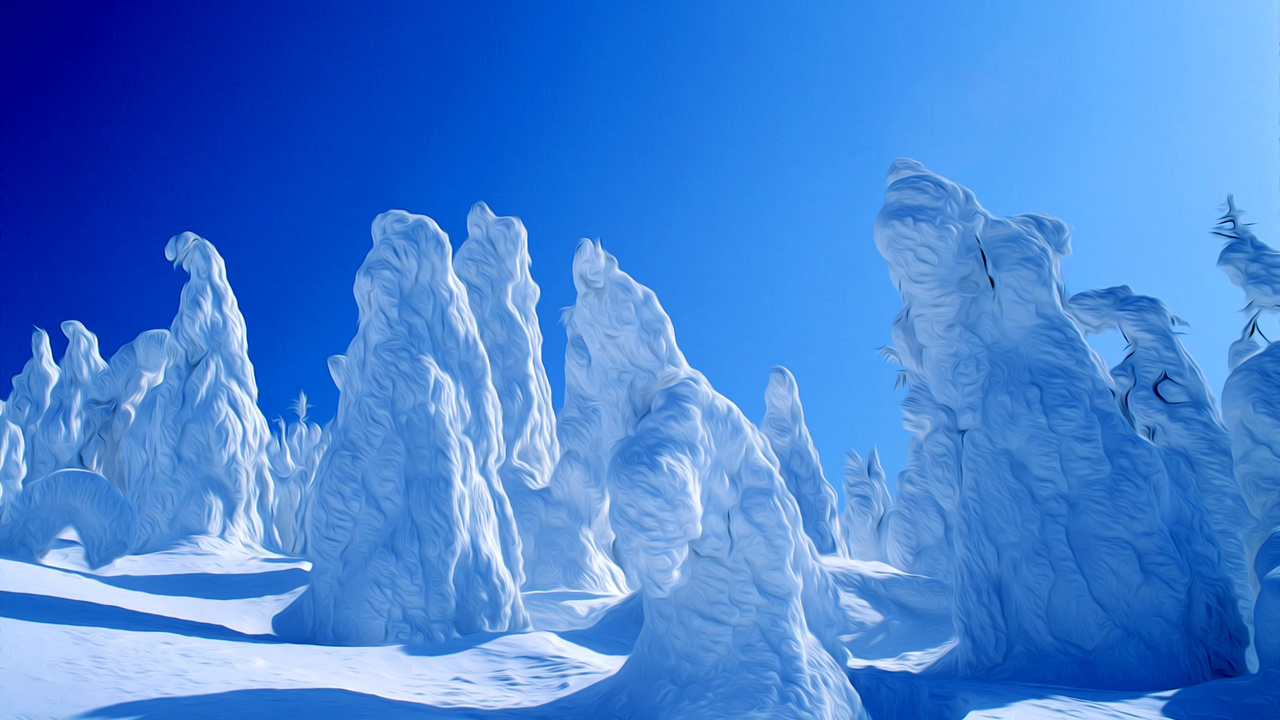 White Ice Formation Under Blue Sky During Daytime. Wallpaper in 1280x720 Resolution