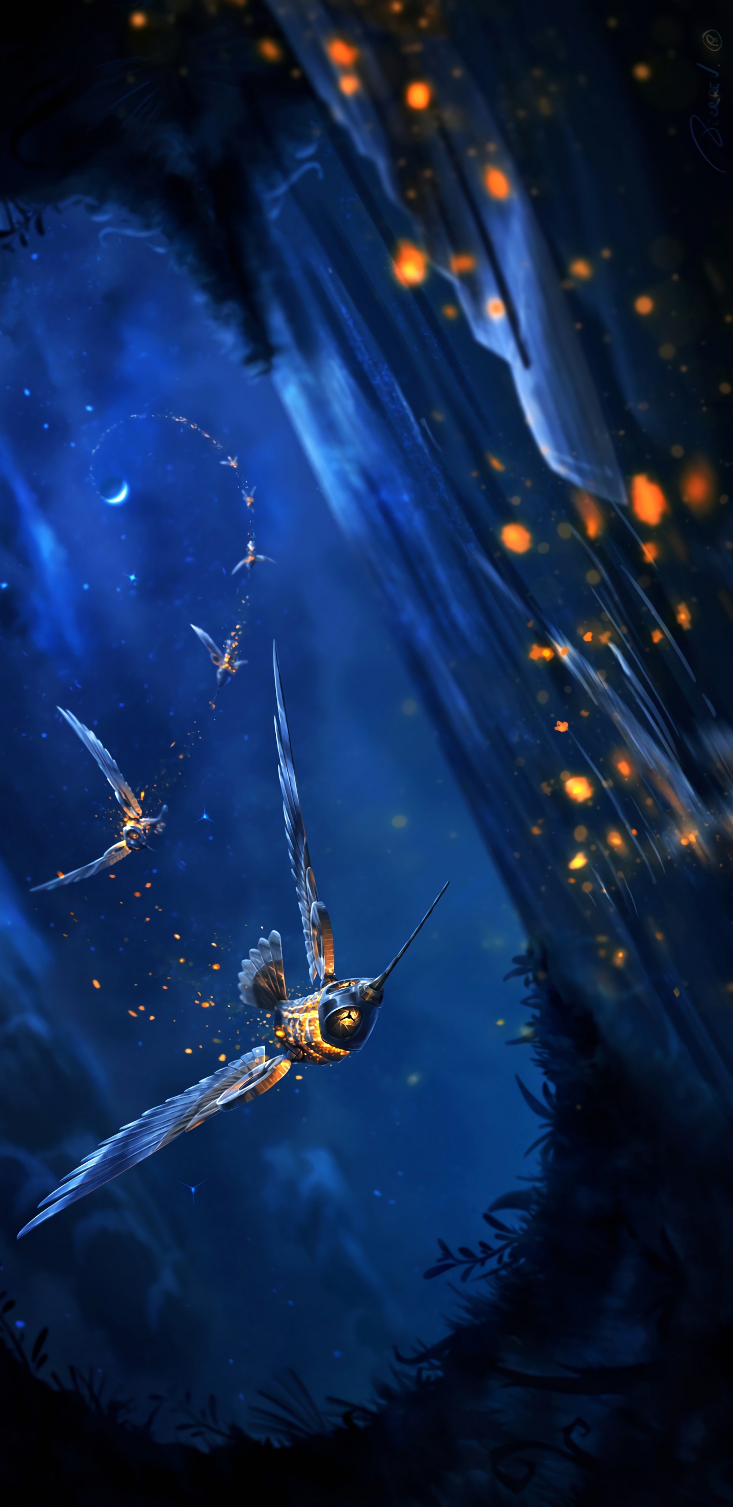 Libélula Amarilla y Negra en Fotografía de Cerca. Wallpaper in 1440x2960 Resolution