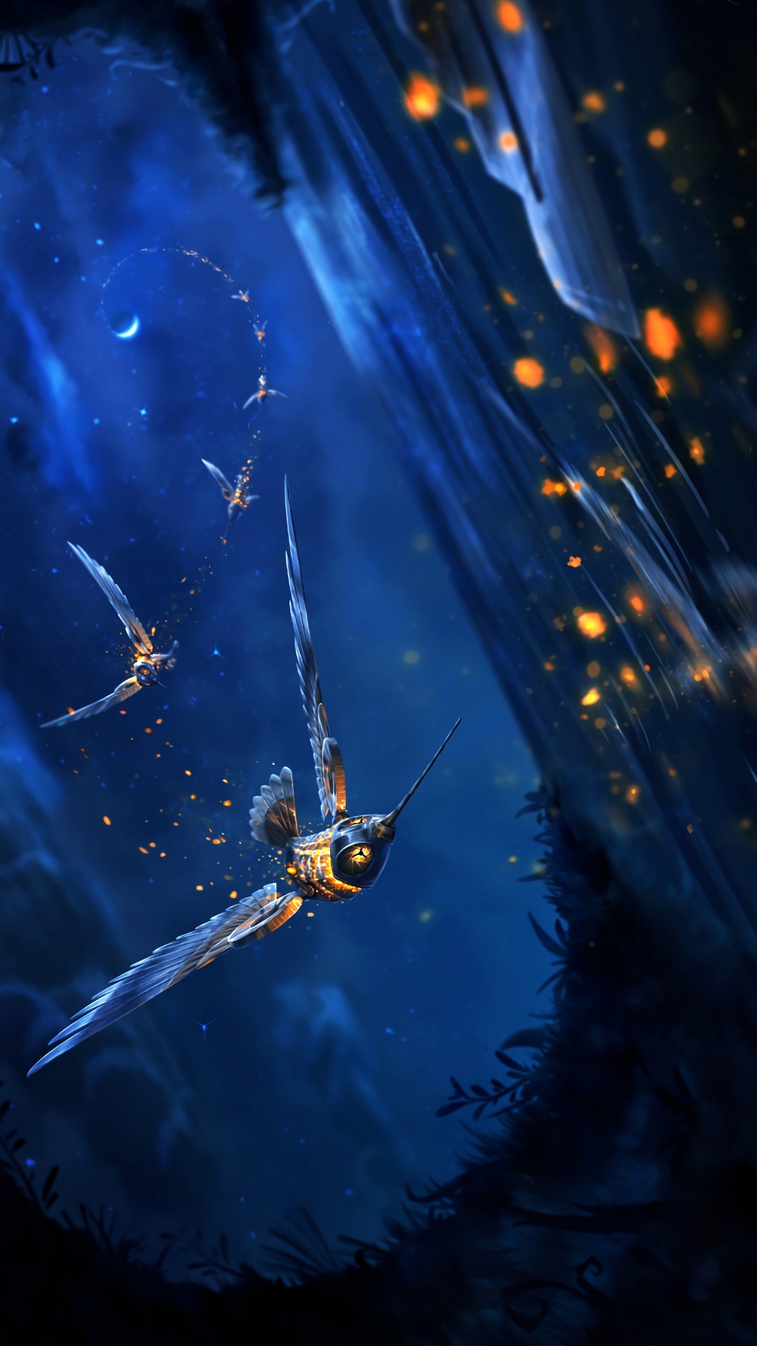 空间, 电蓝色的, 天空, 反射, 工厂 壁纸 1080x1920 允许