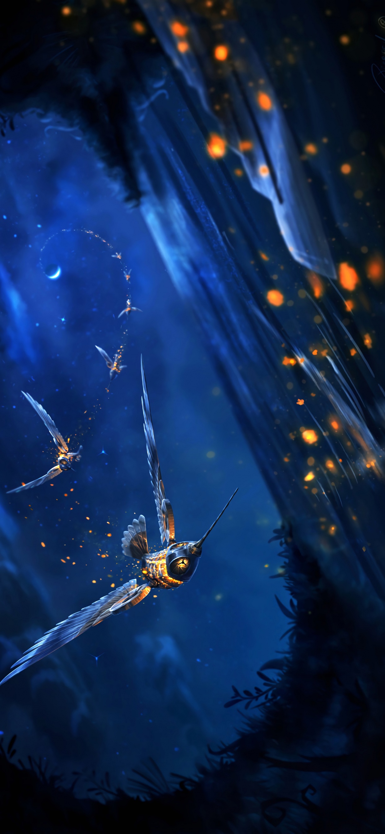 空间, 电蓝色的, 天空, 反射, 工厂 壁纸 1242x2688 允许