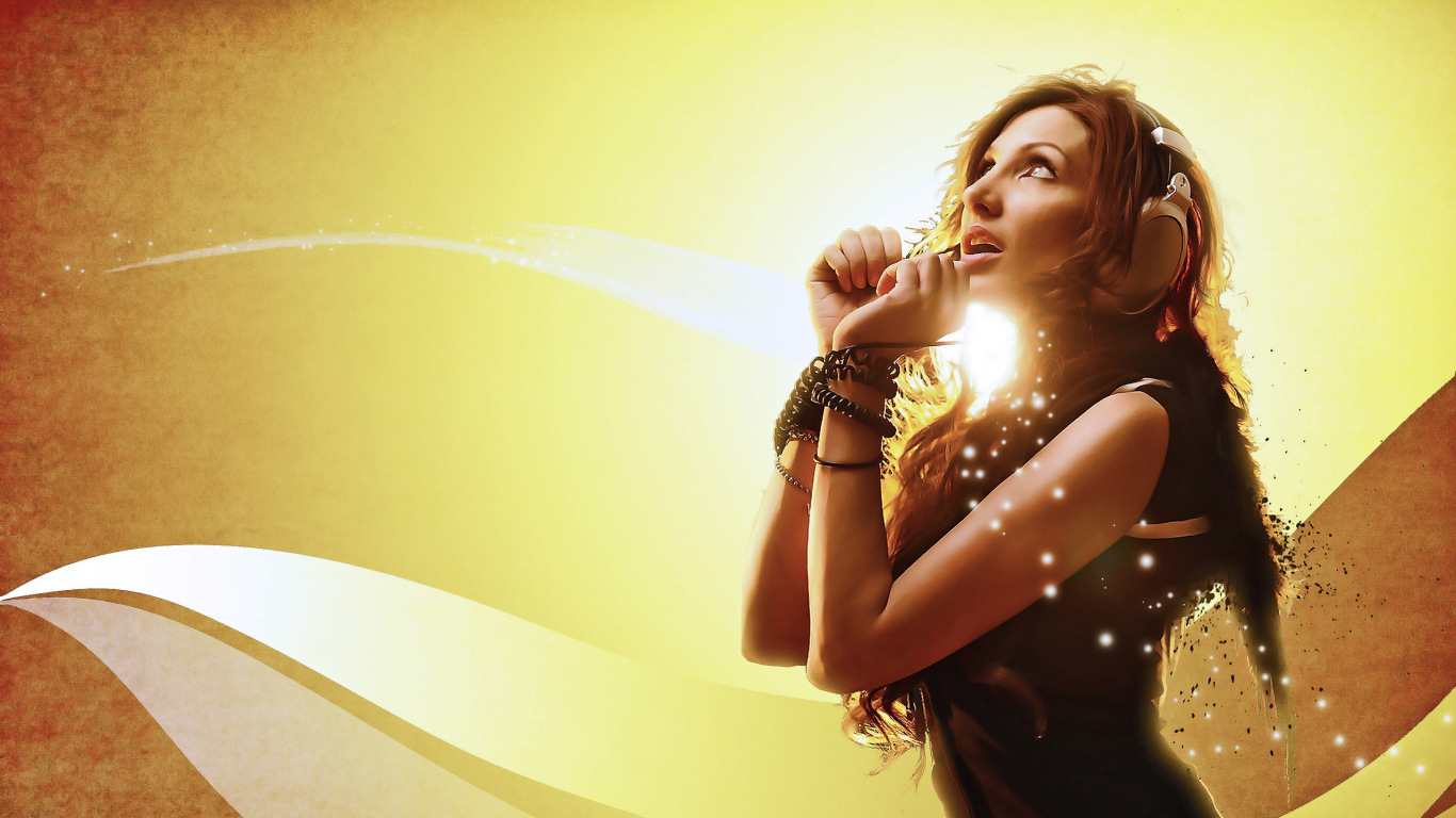 Yellow, Creative Arts, Art, Happiness, Music. Wallpaper in 1366x768 Resolution