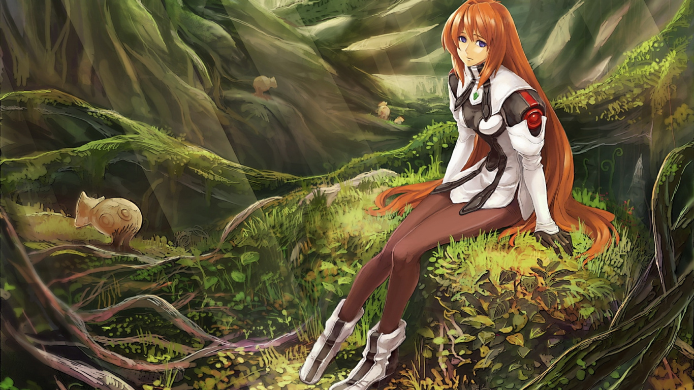 Brown Haired Female Anime Character. Wallpaper in 1366x768 Resolution
