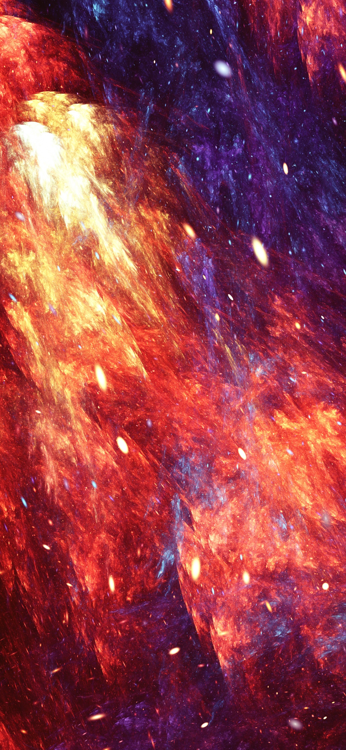 Peinture Abstraite Bleu Rouge et Noir. Wallpaper in 1125x2436 Resolution