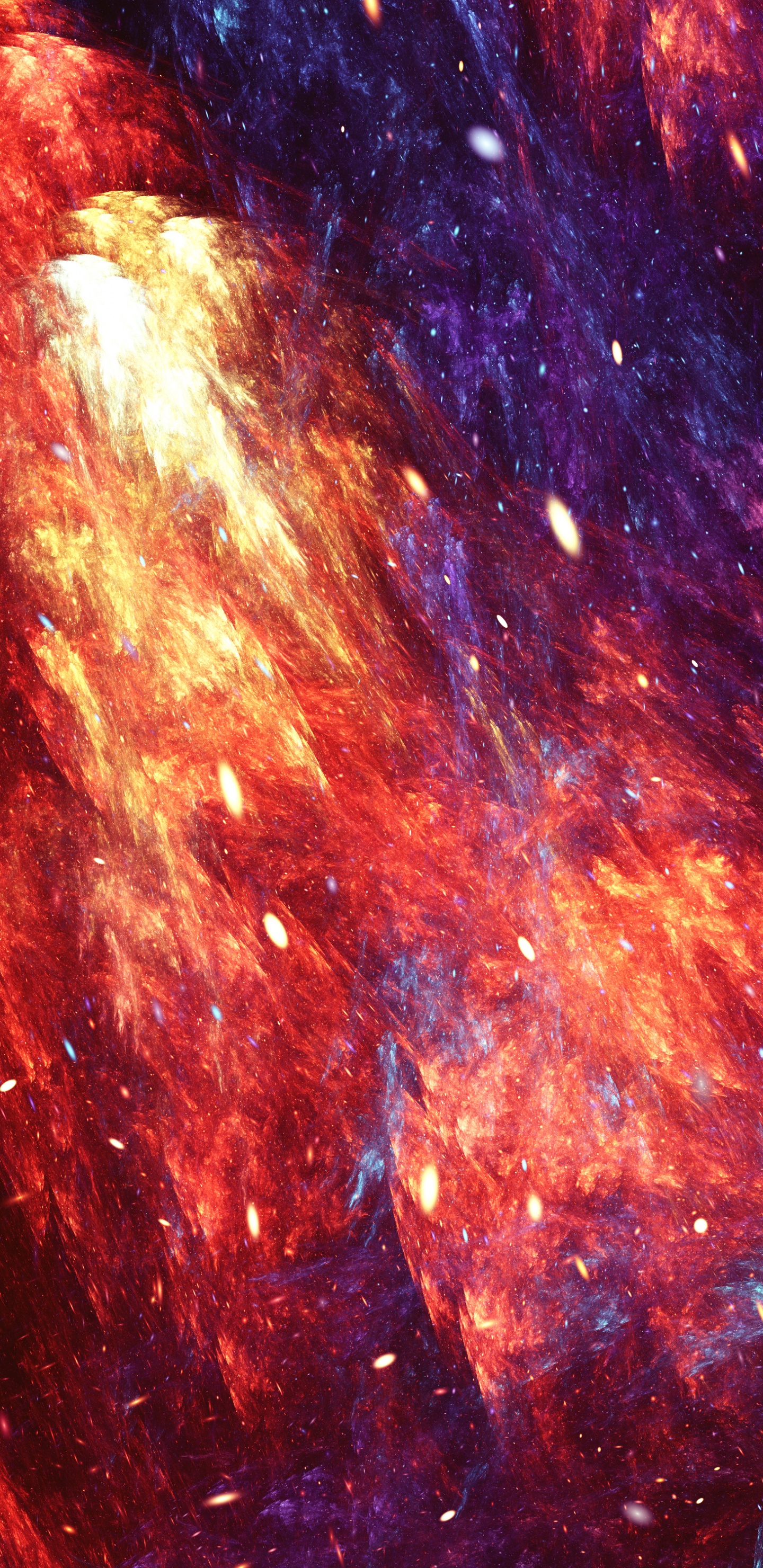 Peinture Abstraite Bleu Rouge et Noir. Wallpaper in 1440x2960 Resolution