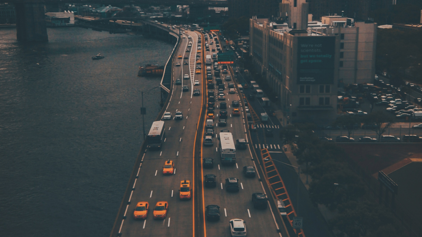 New York City Aesthetic, New York, Building, Cloud, Cars. Wallpaper in 1366x768 Resolution