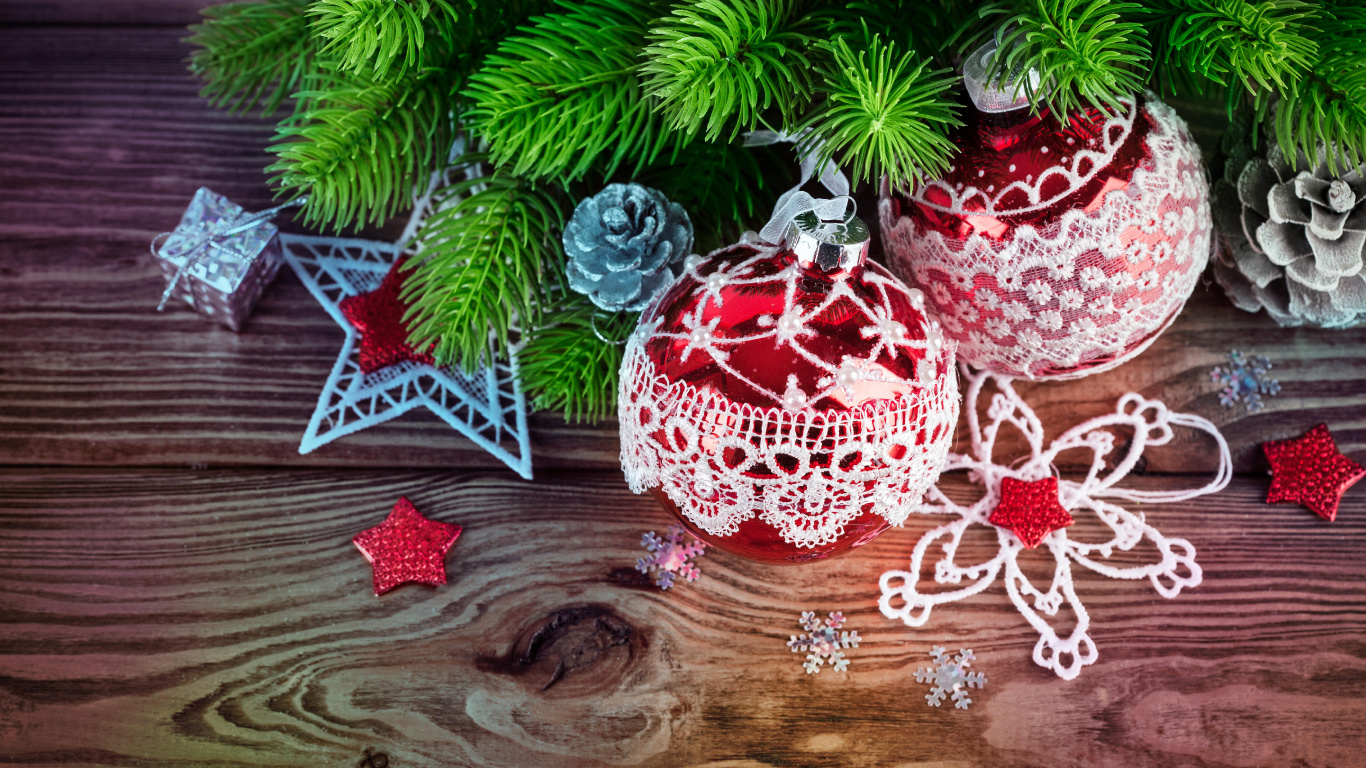 New Year, Christmas Day, Christmas Ornament, Holiday, Old New Year. Wallpaper in 1366x768 Resolution