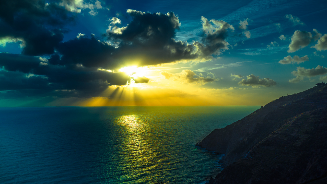 海洋, 大海, 性质, 地平线, 早上 壁纸 1280x720 允许