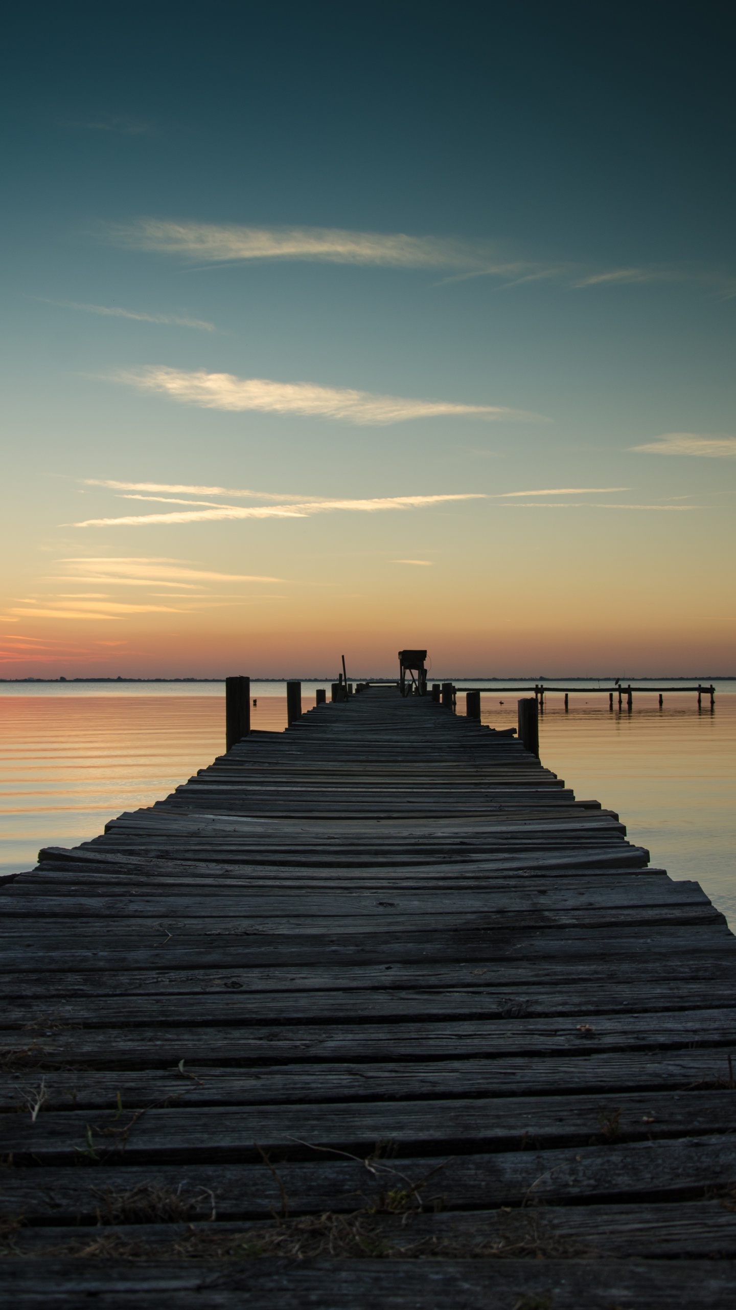 Pier, Dock, Horizon, Eau, Mer. Wallpaper in 1440x2560 Resolution