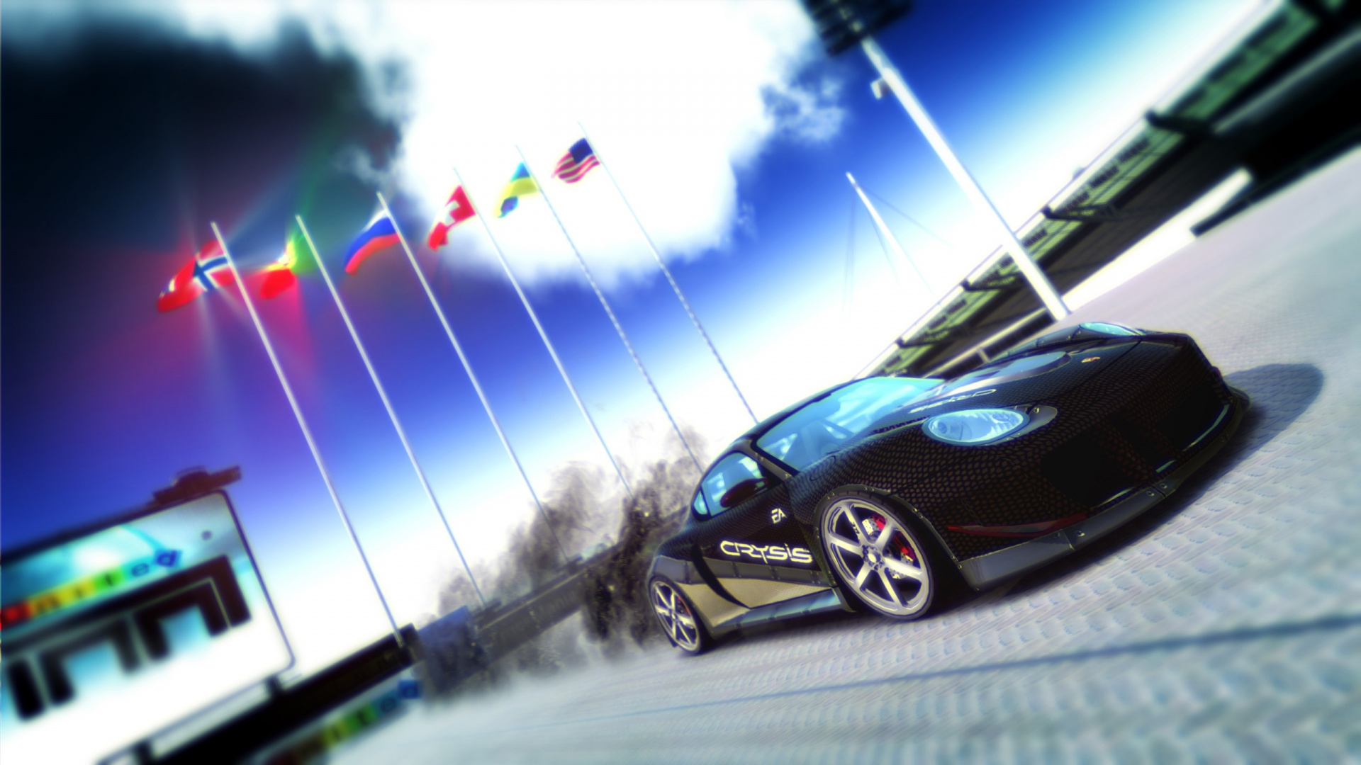 Blauer Porsche 911 Tagsüber Unterwegs. Wallpaper in 1920x1080 Resolution