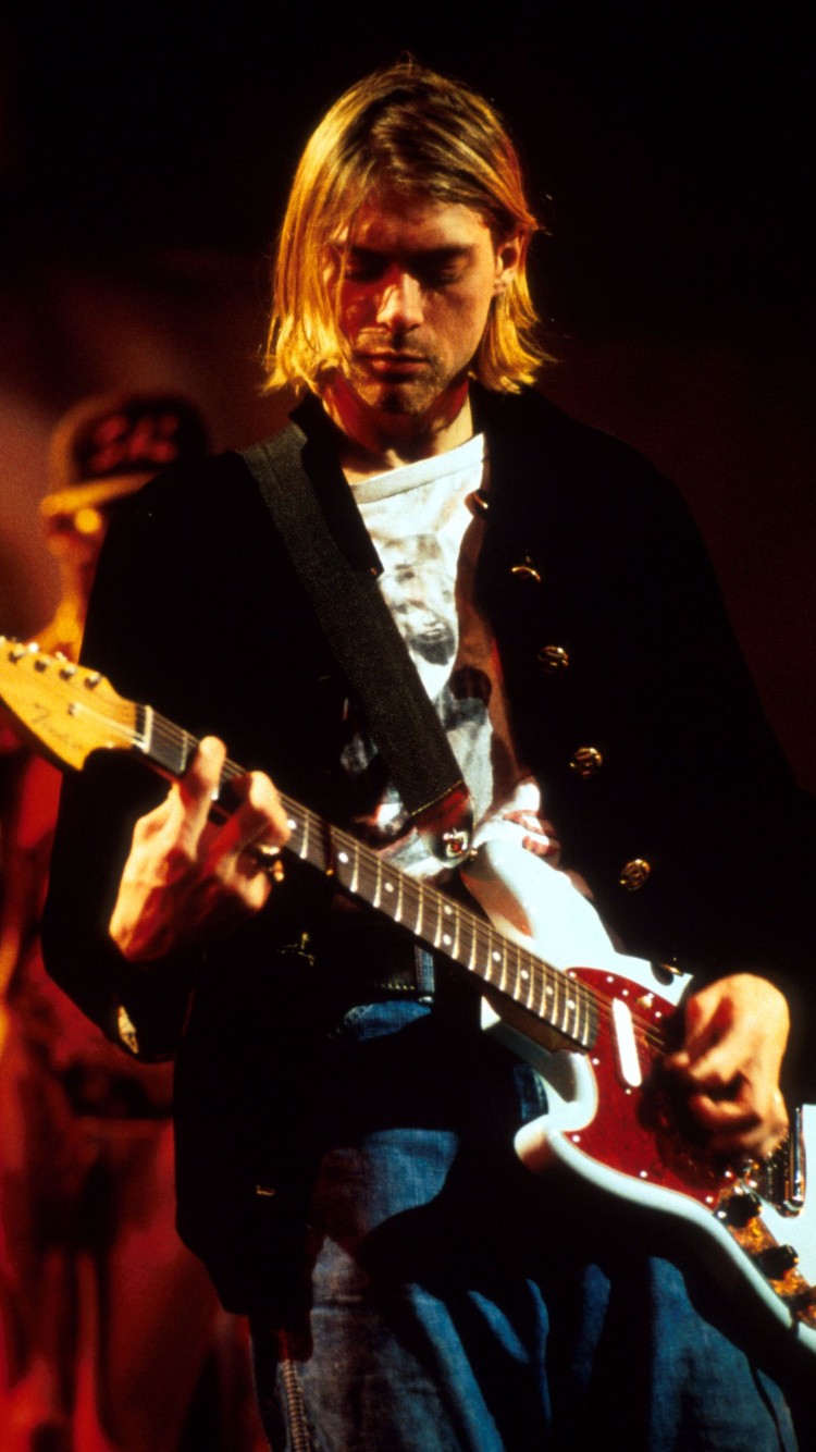 Nirvana, Grunge, Guitar, Guitarist, Musician. Wallpaper in 750x1334 Resolution