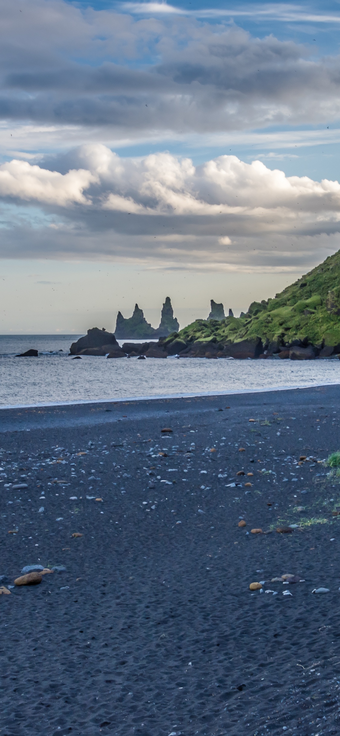 Reynisdrangar, Agua, Los Recursos de Agua, Montaña, Paisaje Natural. Wallpaper in 1125x2436 Resolution