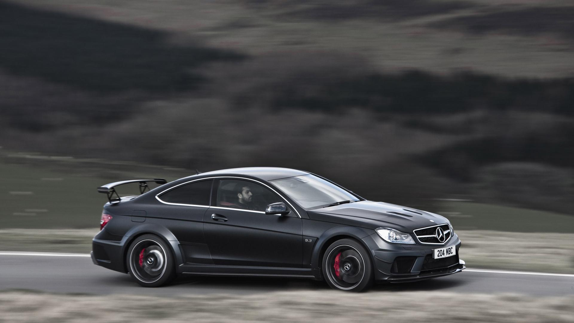 Black Mercedes Benz Coupe on Road. Wallpaper in 1920x1080 Resolution