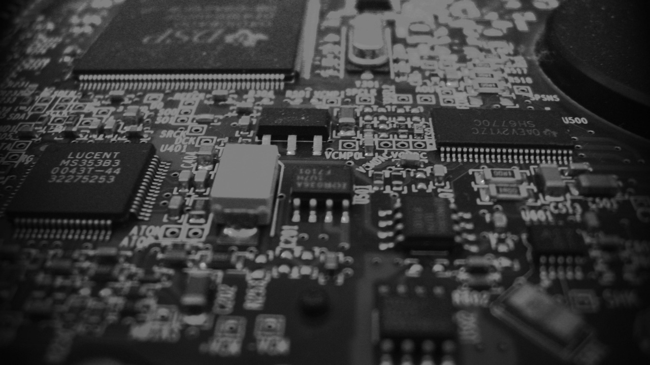 Black and White Circuit Board. Wallpaper in 1280x720 Resolution